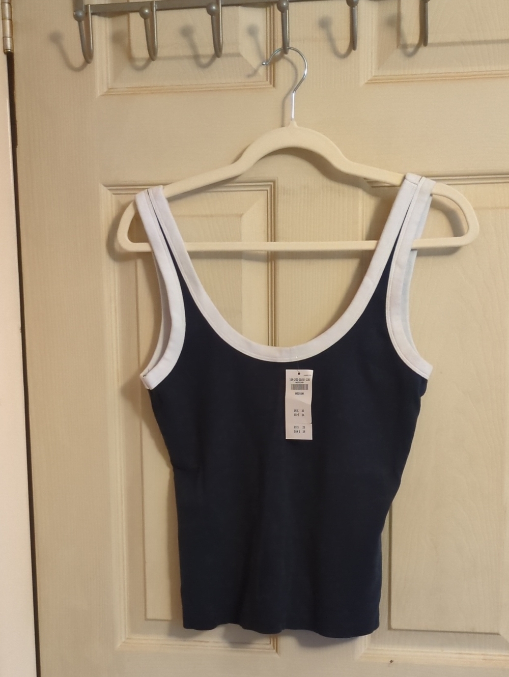 NWT Abercrombie & Fitch Medium Navy/White Tank Top